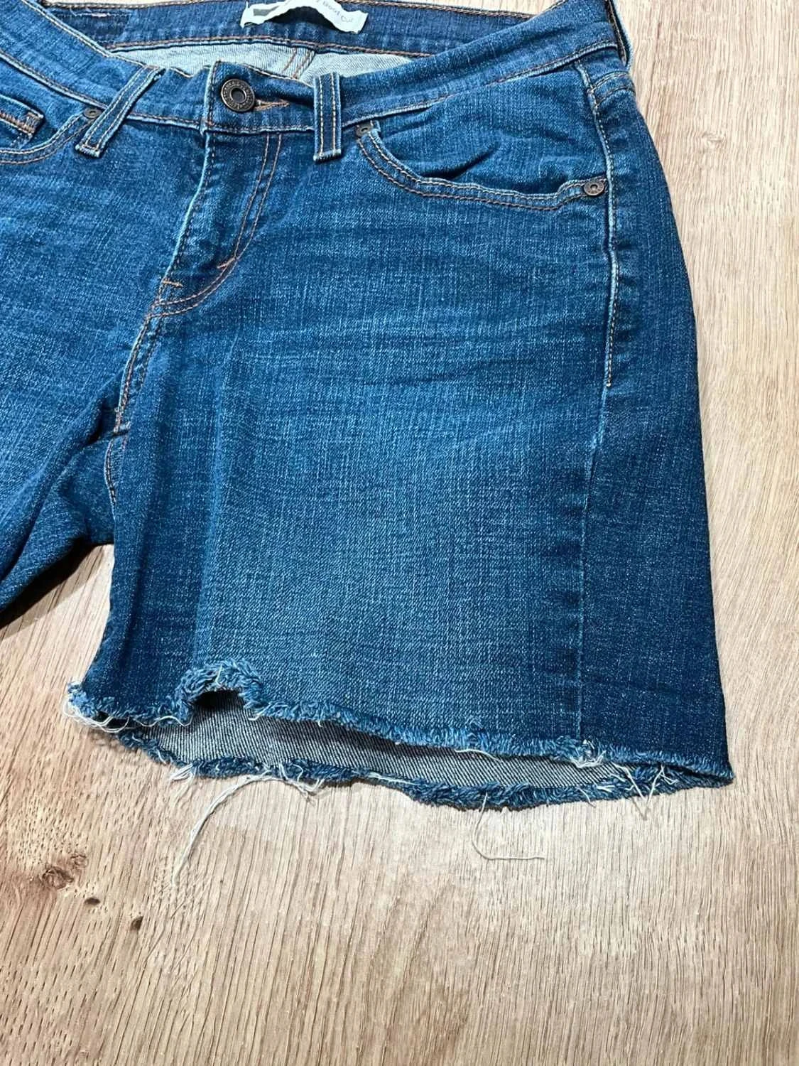 Short en jean Levi's 529 Curvy Boot Cut Femme Vintage 99% Coton Bleu foncé Slv023 – photo 4